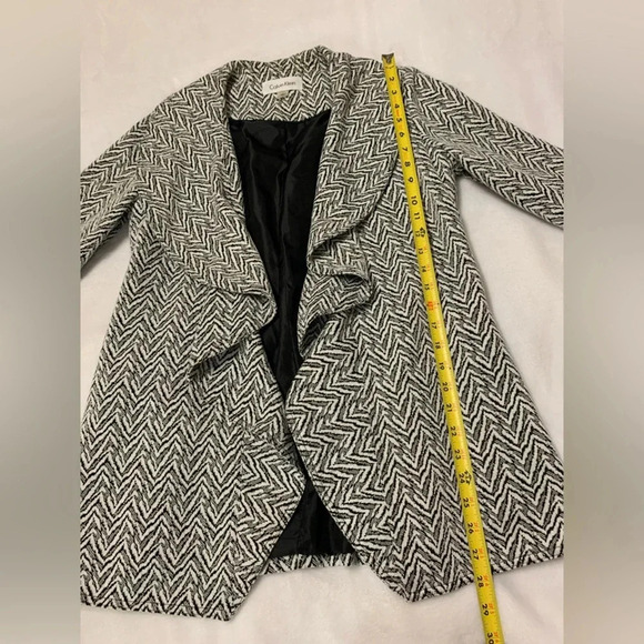 Calvin Klein Women's Open Front Ruffle Blazer Coat Lined Party Holiday Size 6 - Picture 6 of 9